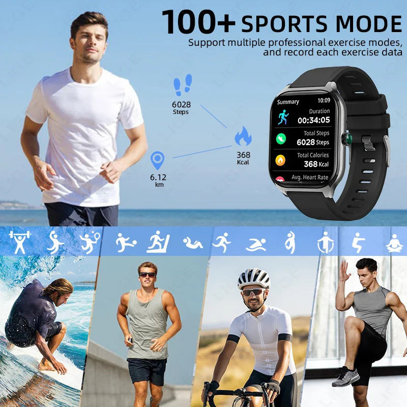 GPS Smart Watch for Men Women Fitness Heart Rate Monitor Bluetooth Call Tracker