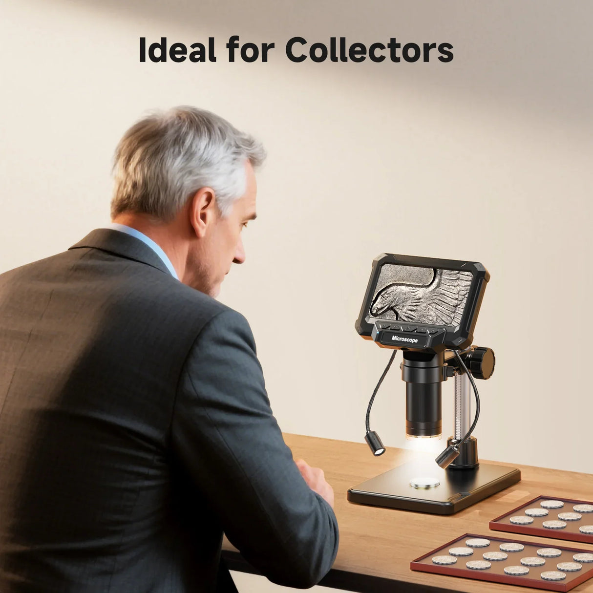 4.3 Inch Coin Microscope 1920P HD with LED for PCB Repair PC View