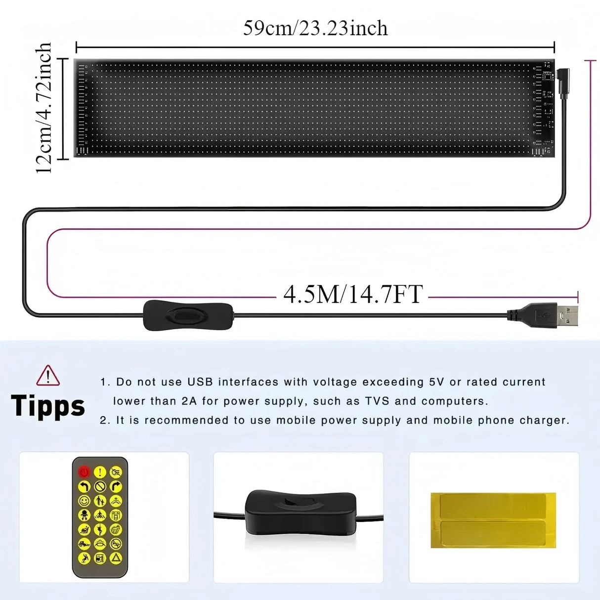 Programmable Scrolling LED Sign – Flexible Devil Eyes Light for Car & Store Display