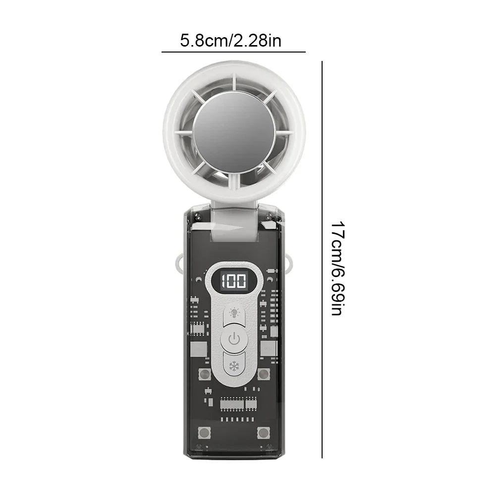 Portable Handheld Fan 3600mAh Rechargeable 100-Speed LED Display