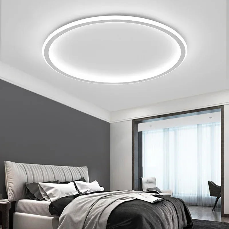 Modern LED Ceiling Light Dimmable Remote Control Round Fixture Bedroom Living