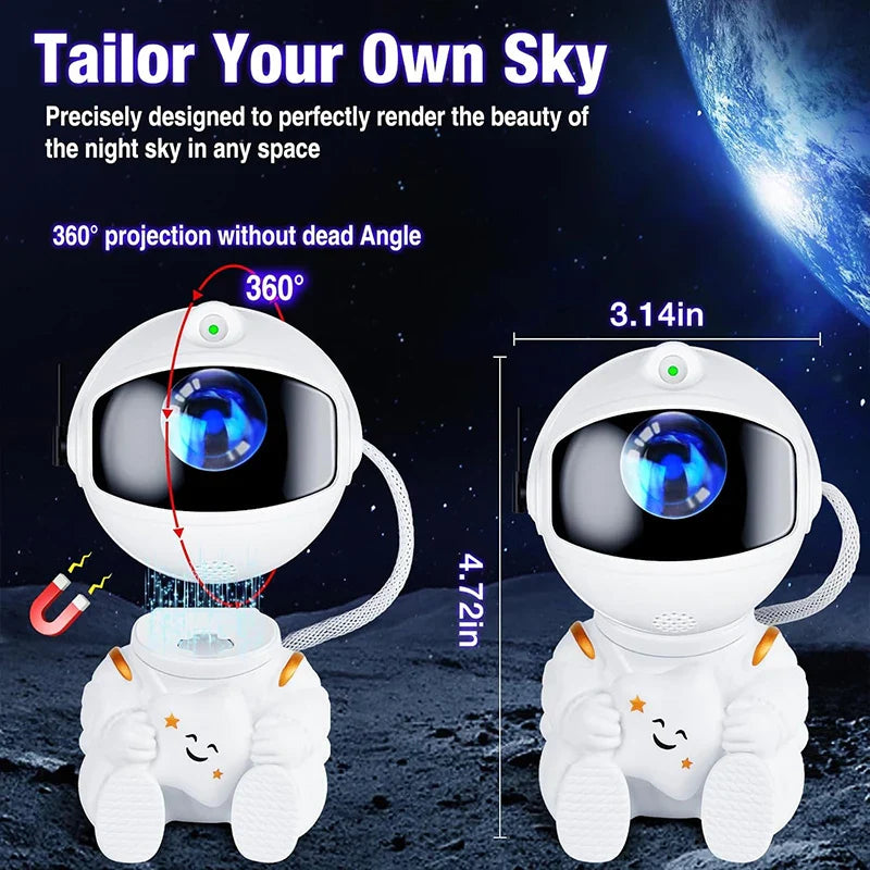 Astronaut Galaxy Star Projector LED Night Light with Timer Remote Room Decor Gift