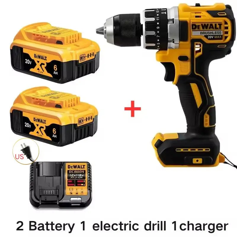 20V Cordless Brushless Impact Drill Rechargeable Power Tool for Home & DIY
