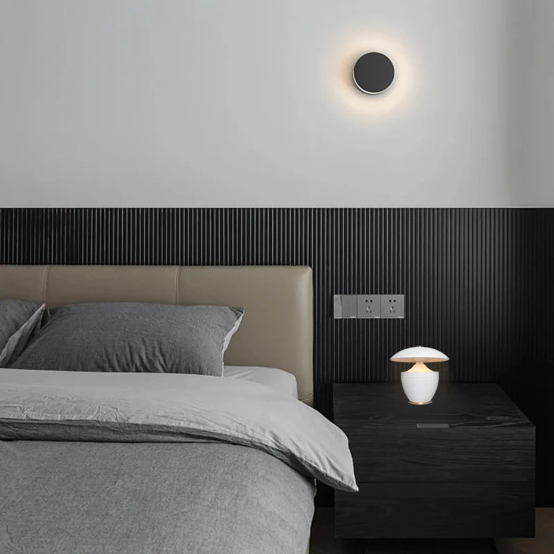 Nordic Battery Powered Dimmable LED Night Table Lamp Small Bedroom Home Decor