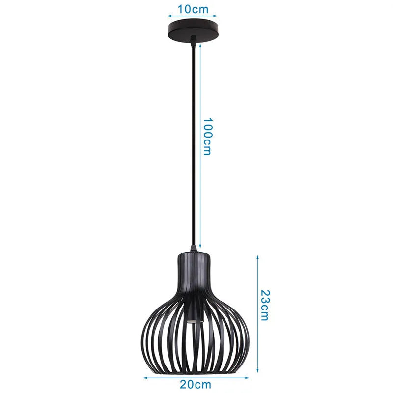 Retro Loft Industrial Pendant Light Wrought Iron Metal Ball E27 Hanging Lamp