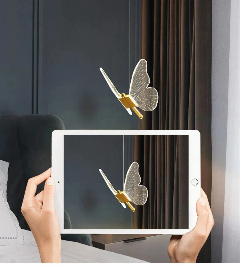 Moktan Sabai Nordic Butterfly LED Pendant Lamp – Modern Bedroom Ceiling Light