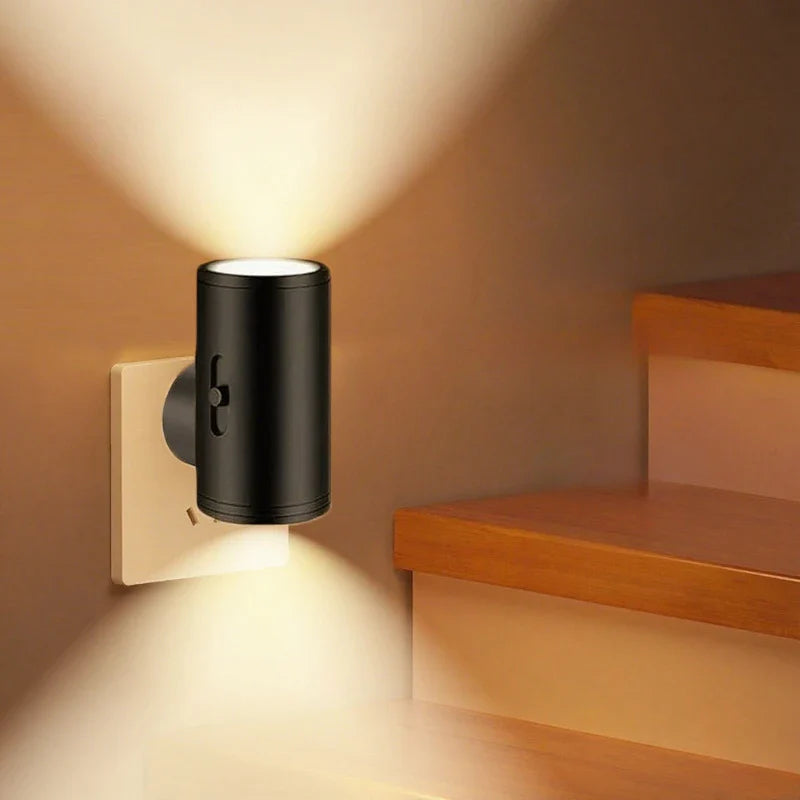 Plug In Dimmable LED Night Light Auto Sensor Bedside Bathroom Hallway Lamp