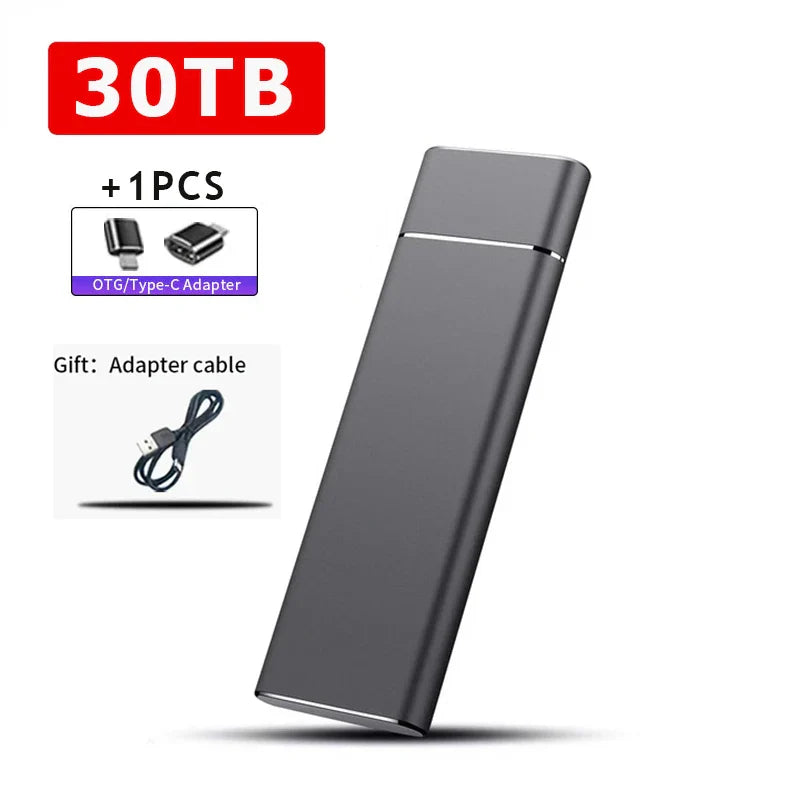 External Portable SSD 2TB 20TB 30TB USB 3.1 Type-C High Speed Drive