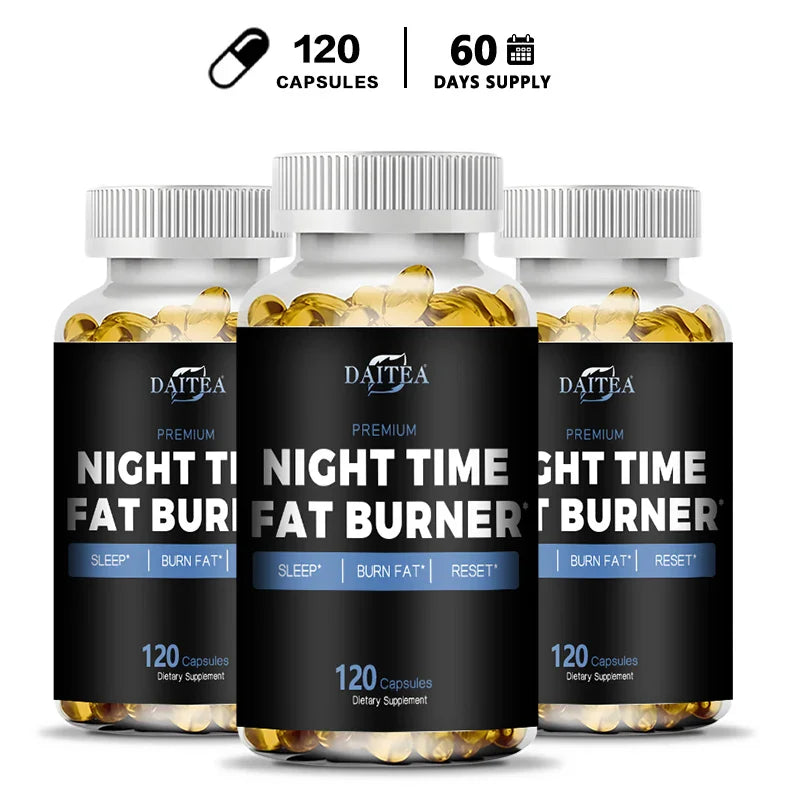 Nighttime Fat Burner Supplement - Supports Cardiovascular and Digestive Health, Benefits Sleep Quality, Weight