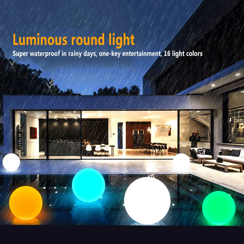 Solar LED Garden Ball Lights Outdoor RGB Floating Pool Lawn Decorative Lamp