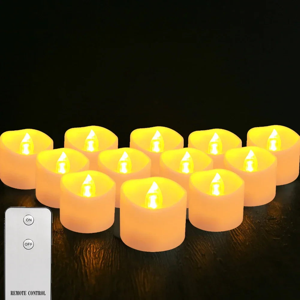 Flameless LED Tea Light Candles Remote Battery Operated Flickering 12 24 Pack