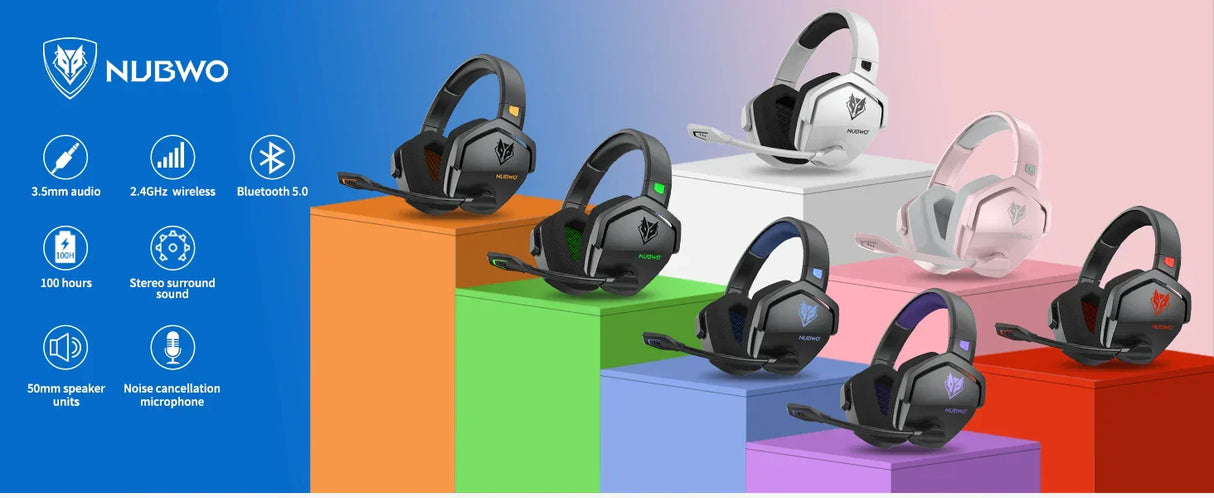 Dual Wireless Gaming Headset with Mic ANC for PS5 PC Mobile Switch