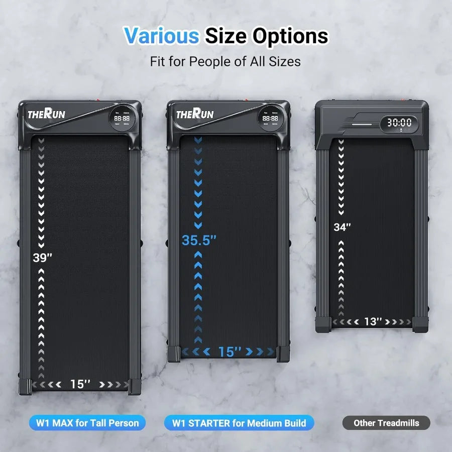 Under Desk Walking Pad Treadmill 2.5HP Portable Mini Treadmill Home Office