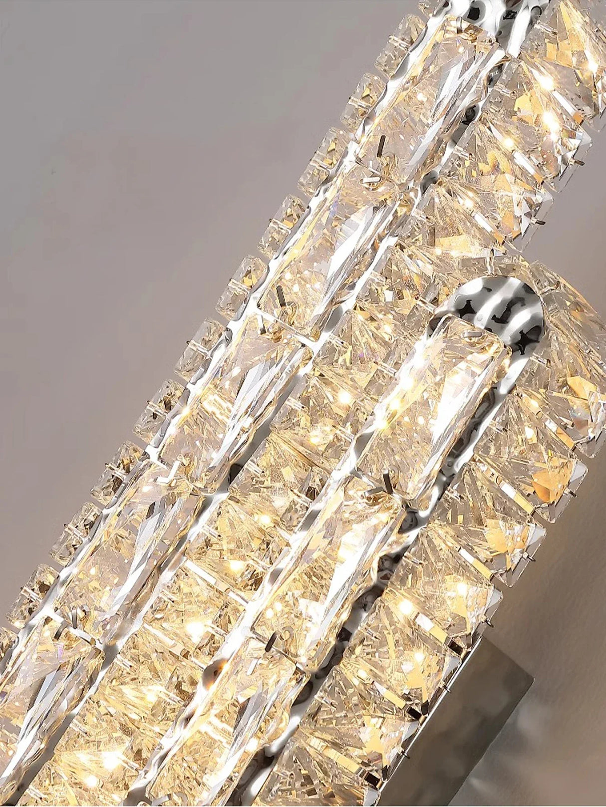 Crystal Strip Wall Sconce Gold Silver LED Living Room Bedside Corridor Light