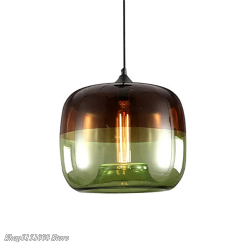Nordic Glass Pendant Light – Modern LED Hanging Lamp for Kitchen & Living Room