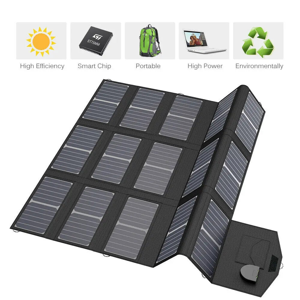 100W Portable Foldable Solar Panel Charger 12V 18V for Laptop Phone Camping Travel