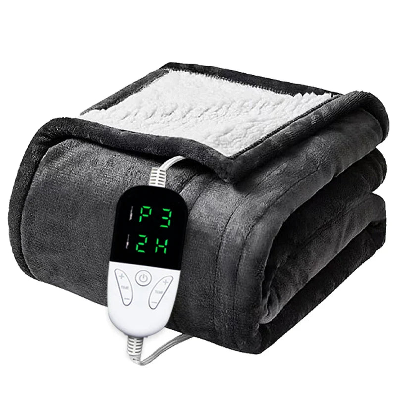 Electric Heated Throw Blanket Soft Washable 6 Heat Levels Auto Shut Off Safety