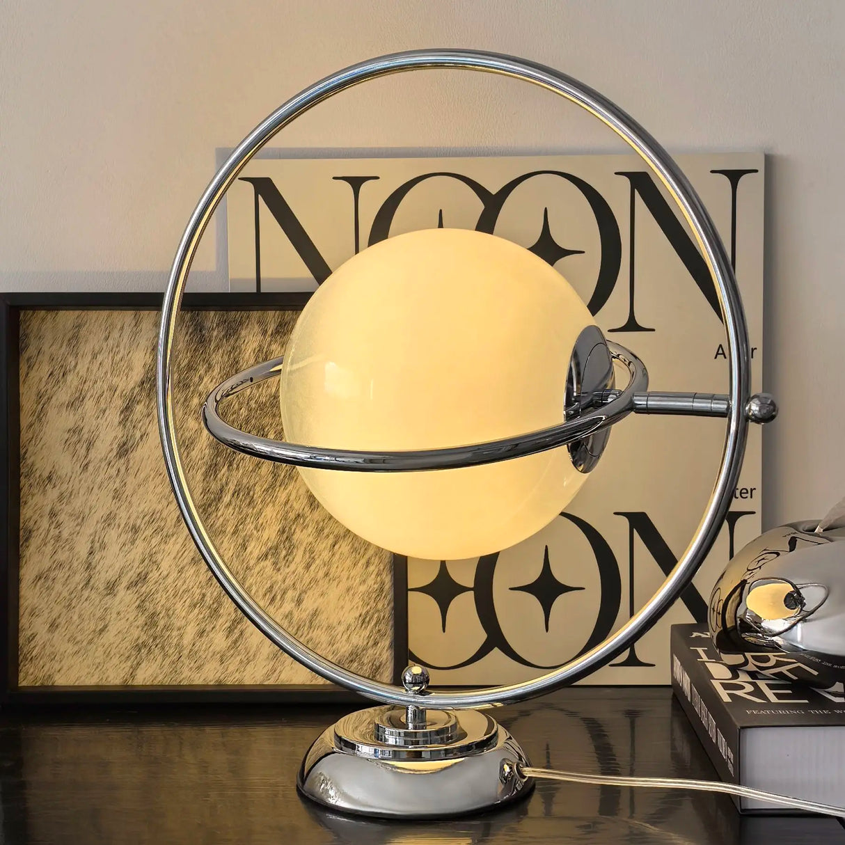 Minimalist Planet Desk Lamp Bauhaus Moon Glass Bedside Light Modern Home Decor