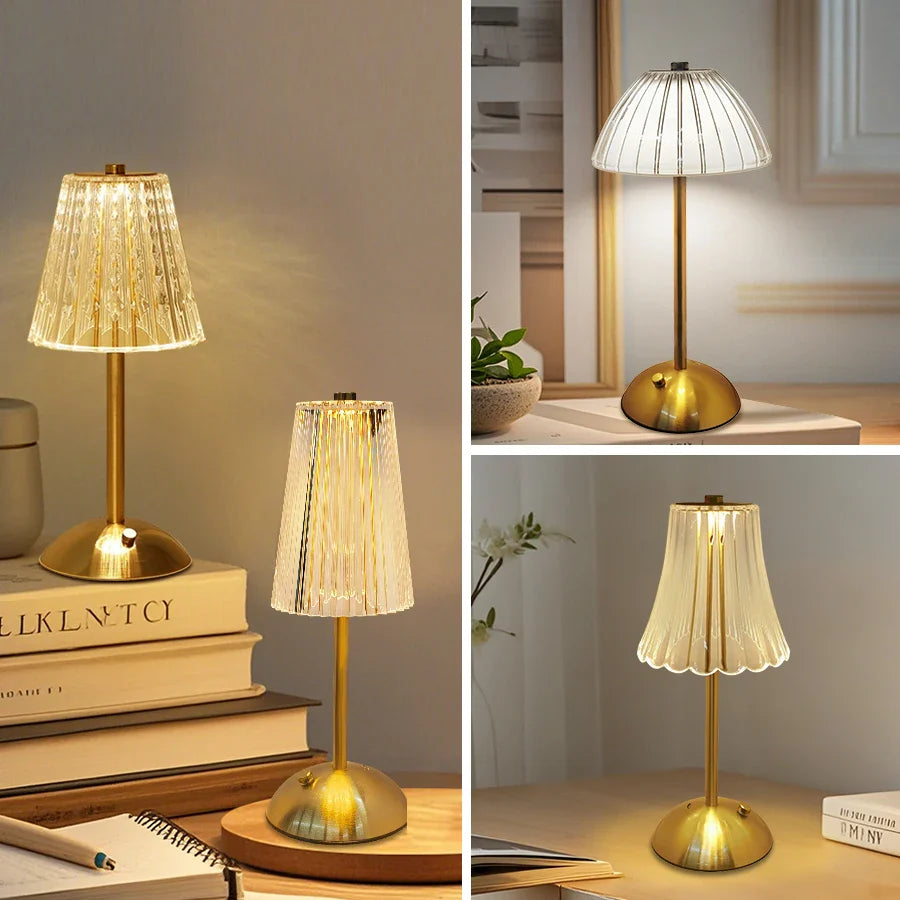 Rechargeable LED Table Lamp – Touch Dimmable Wireless Light for Bedroom & Desk