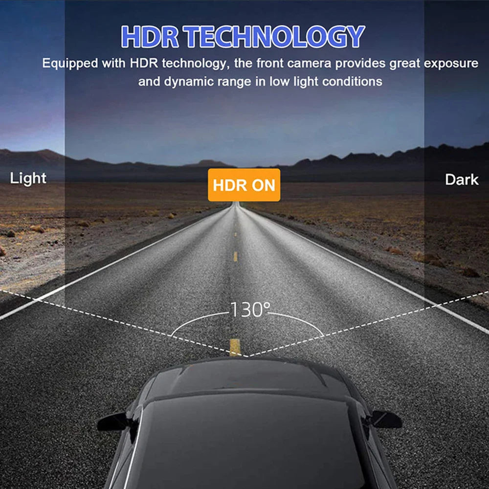 1080P Dash Cam with IR Night Vision and 3-Channel Recording