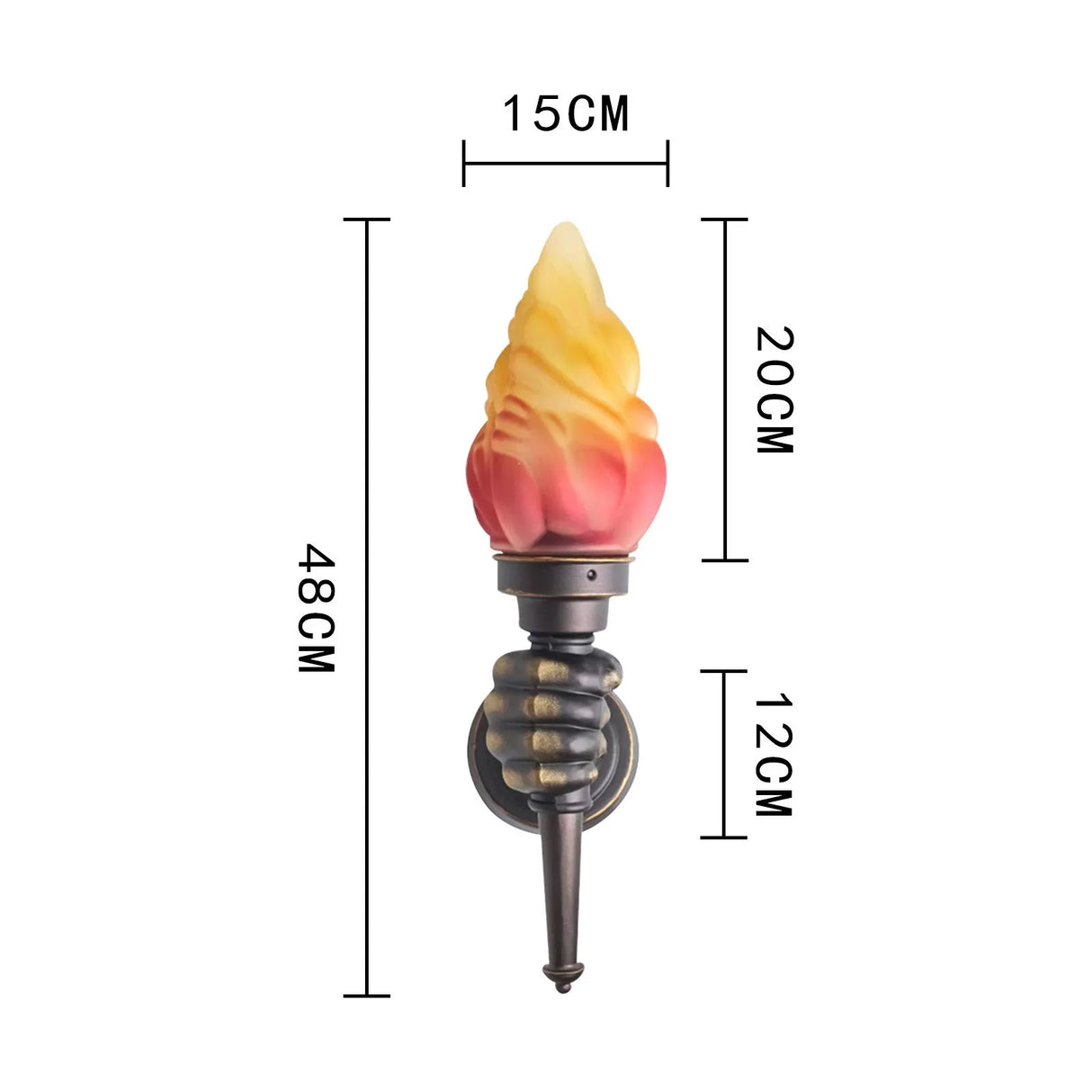 Pack of 2 Rustic Outdoor Wall Lights LED Flame Torch Lamps E27 Garden Lighting