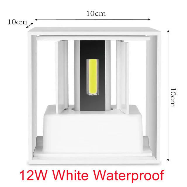 Outdoor Waterproof LED Wall Light – 12W IP65 Garden Lamp Sconce for Porch & Patio