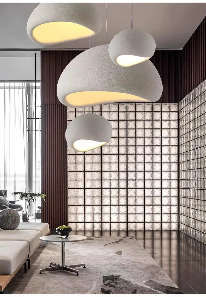 Moktan Sabai Nordic Wabi Sabi LED Chandelier – E27 Pendant Light for Kitchen & Bar