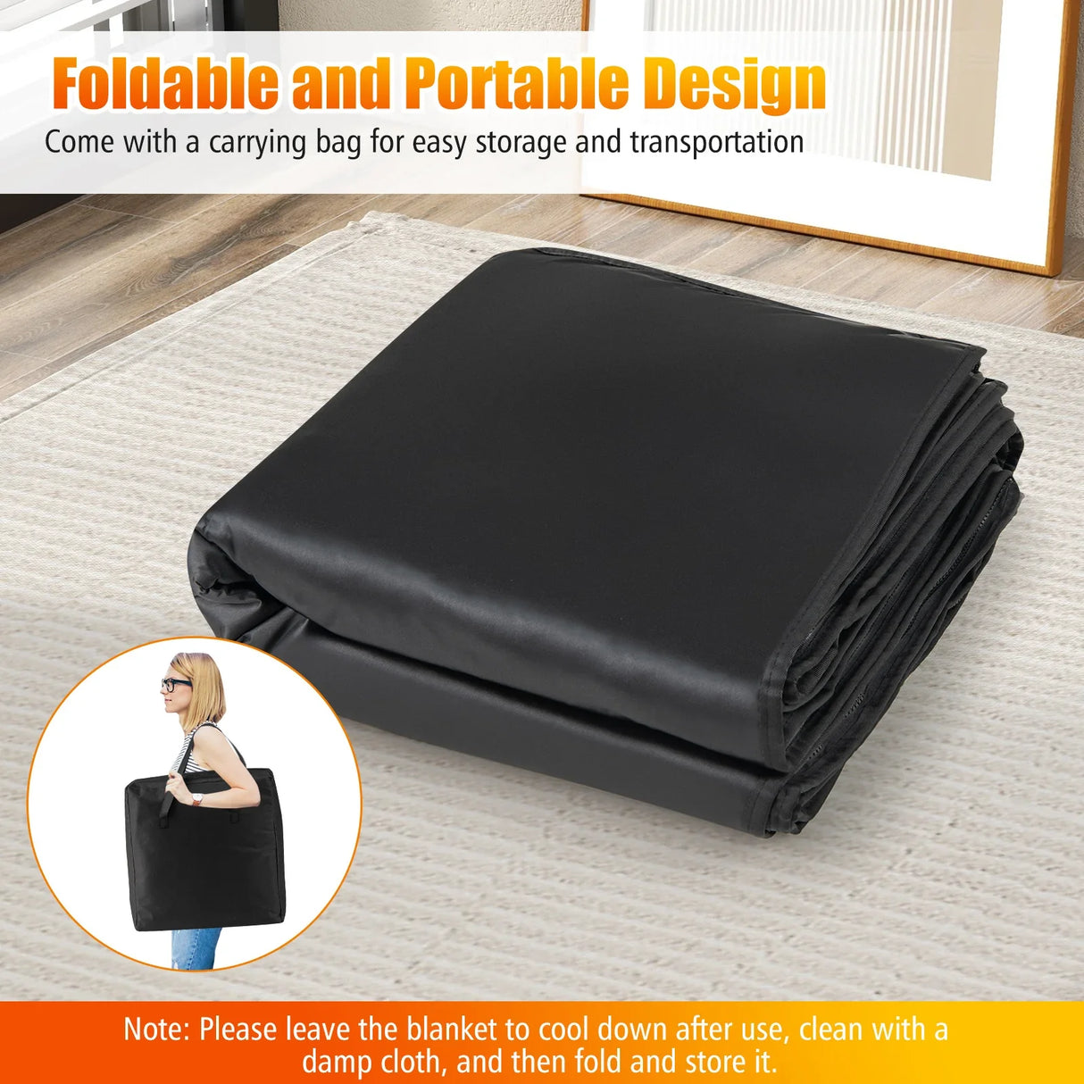Infrared Sauna Blanket with Sleeves Heat Wrap 90-180°F Timer Home Spa