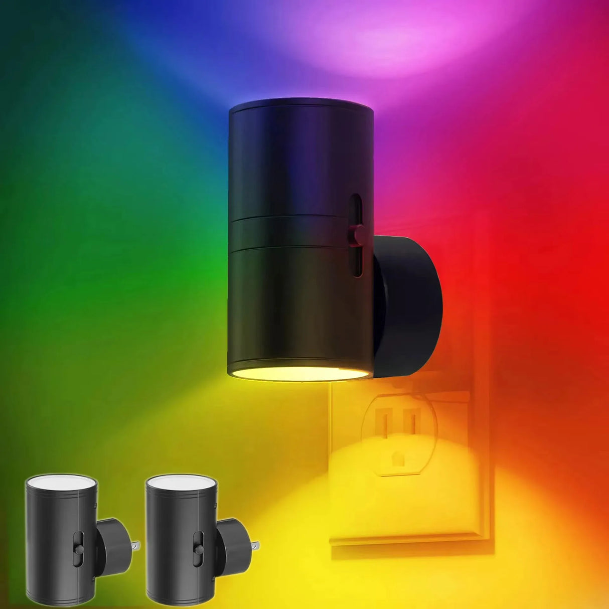 Plug In Dimmable LED Night Light Auto Sensor Bedside Bathroom Hallway Lamp