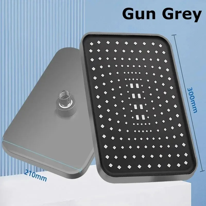 14" High Pressure Rain Shower Head Top Spray 360° Swivel Water Saving Flow