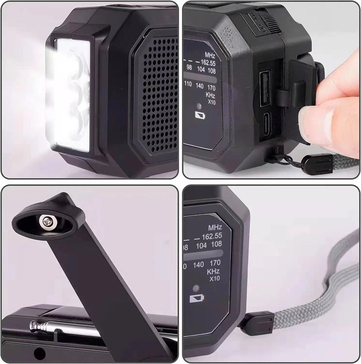 Emergency Solar Hand Crank Radio AM FM Power Bank USB Phone Charger