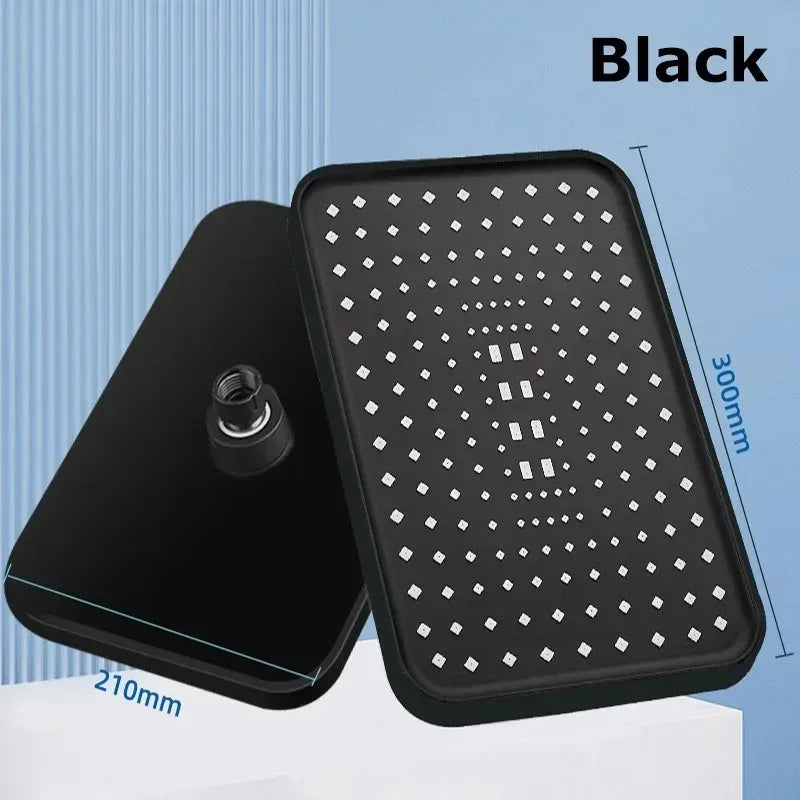 14" High Pressure Rain Shower Head Top Spray 360° Swivel Water Saving Flow