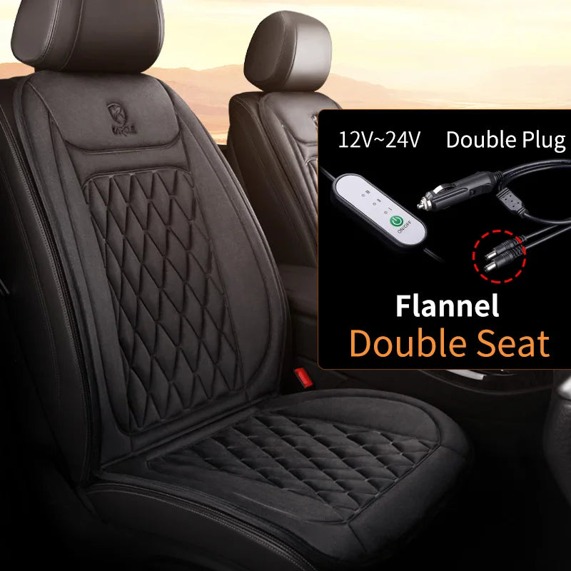 12-24V Heated Car Seat Cover with Fast Heating Flannel or Cloth