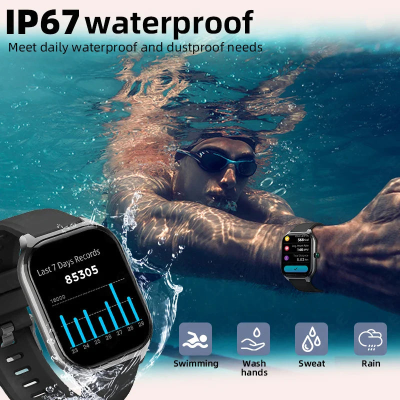 GPS Smart Watch for Men Women Fitness Heart Rate Monitor Bluetooth Call Tracker