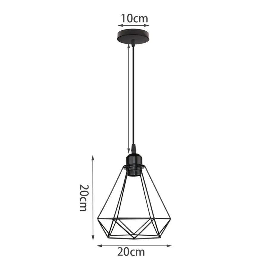Retro Loft Industrial Pendant Light Wrought Iron Metal Ball E27 Hanging Lamp