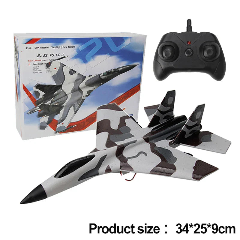 Kids RC Airplane 2.4GHz Fighter Jet Glider Remote Control Plane
