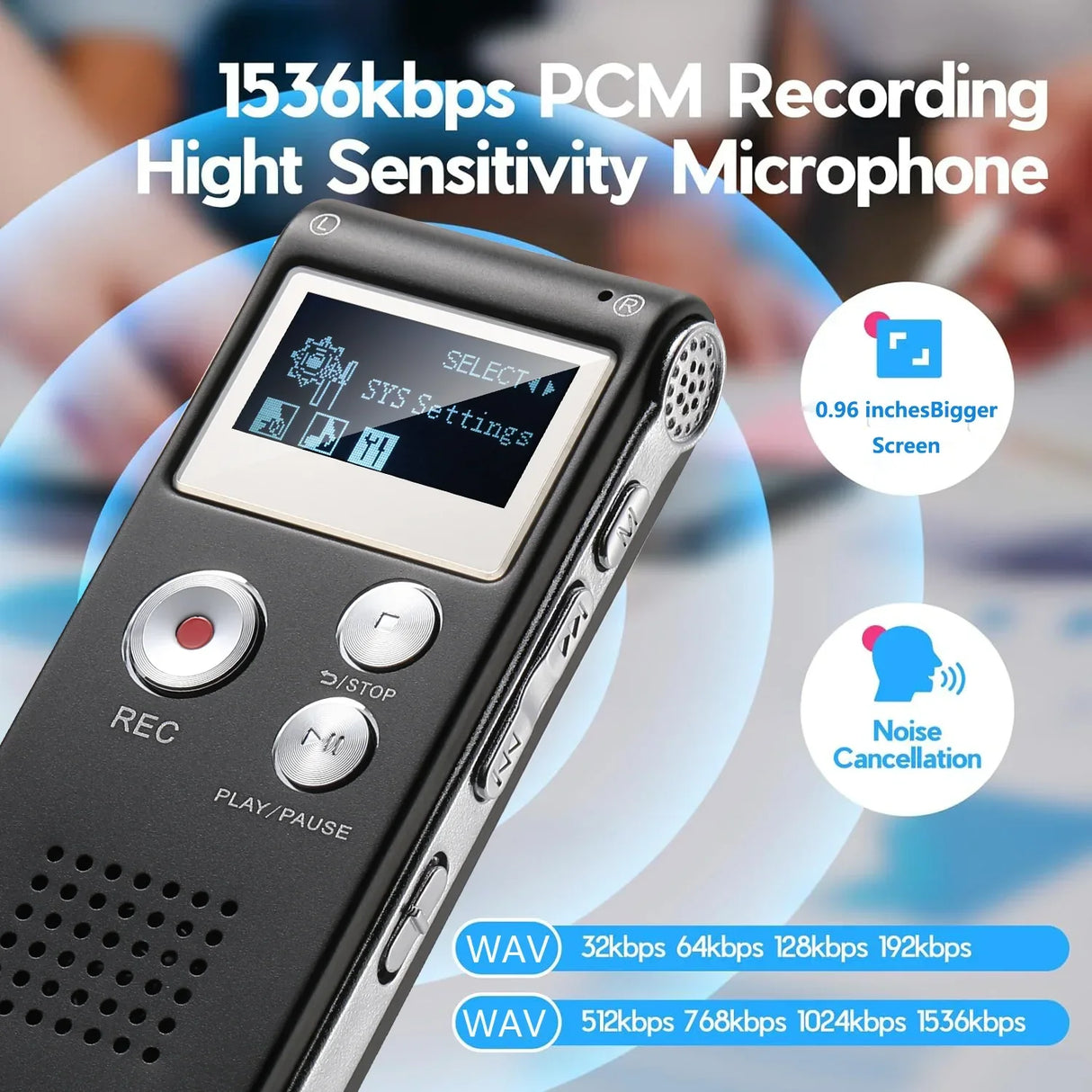 Voice Activated Digital Recorder Portable Lecture Audio Recorder N28