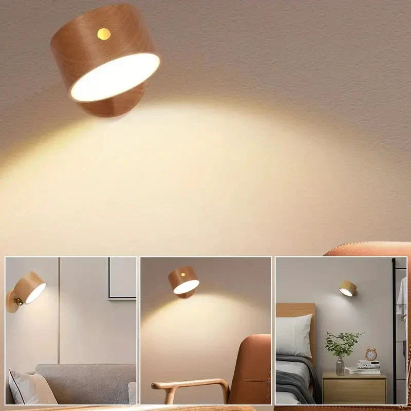 Touch Control Wall Lamp USB Rechargeable Dimmable LED Reading Light Bedroom