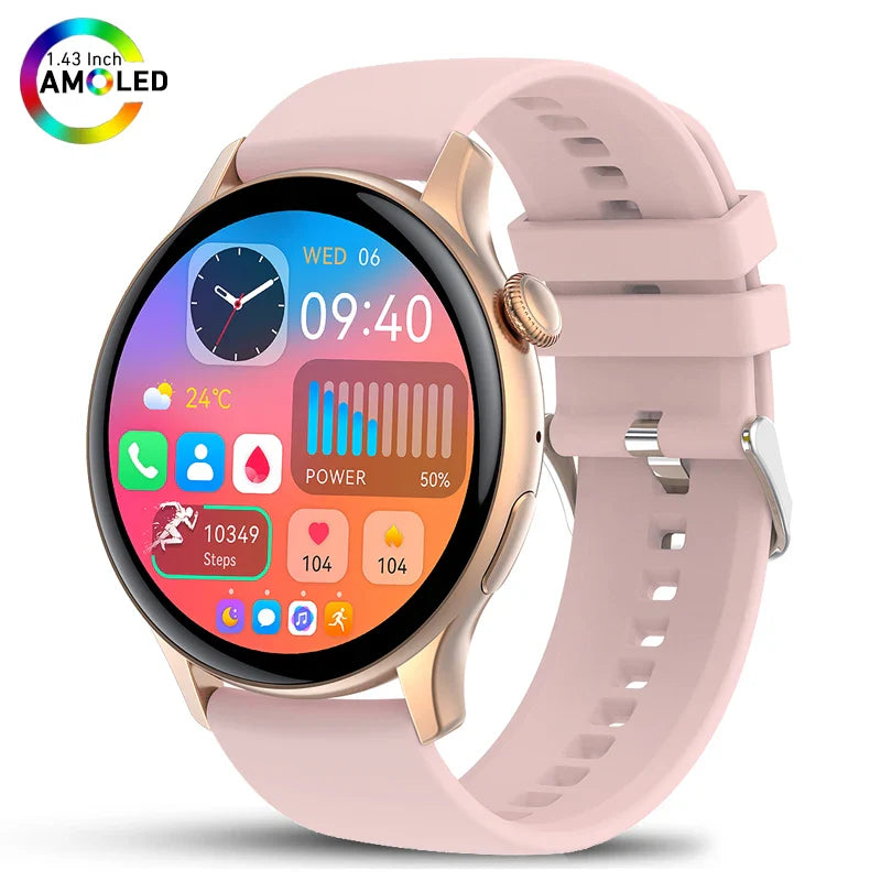 2025 AMOLED Smartwatch for Women Health Monitor AI Voice Bluetooth Call Watch