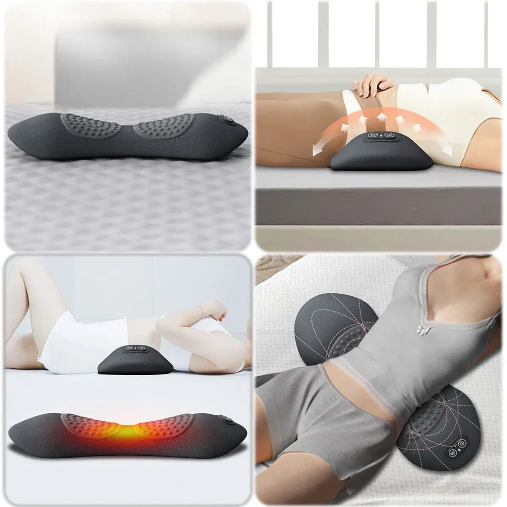 3-in-1 Lumbar Support Pillow Adjustable Back Massager with Heat Memory Foam