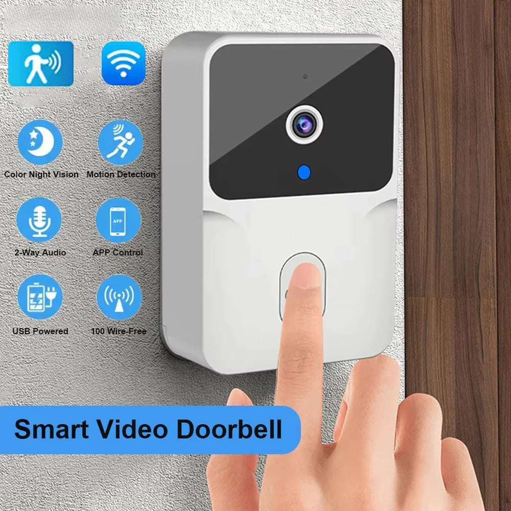Wireless Smart Video Doorbell WiFi Security Camera Night Vision 2 Way Audio