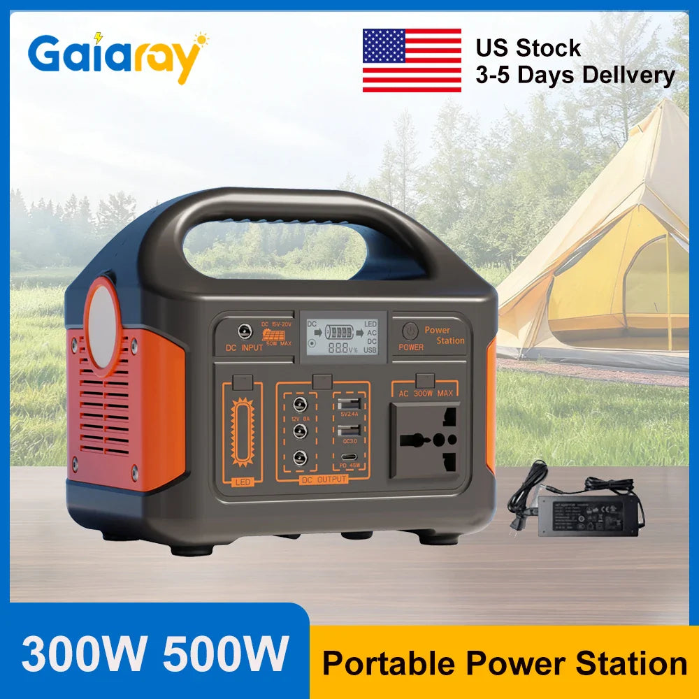 500W Portable Power Station Solar Generator LiFePO4 Battery UPS for Camping Home