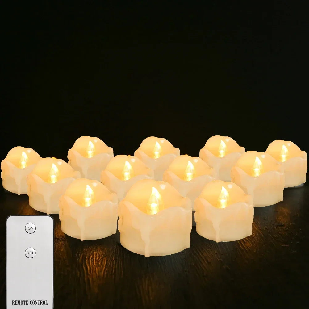Flameless LED Tea Light Candles Remote Battery Operated Flickering 12 24 Pack