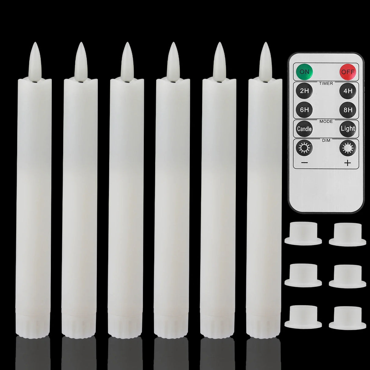 Flameless LED Taper Candles with Remote Flickering Battery Operated Set