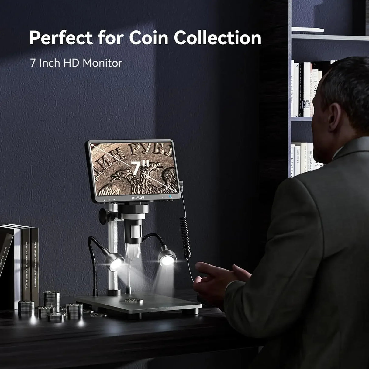 7 Inch LCD Digital Microscope 1200X 1080P Coin Soldering Camera