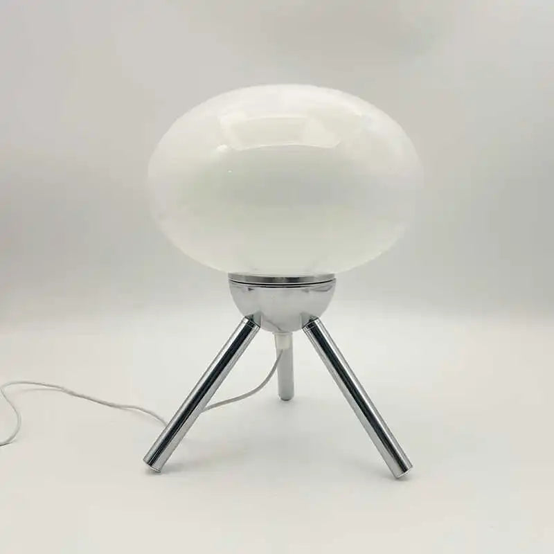 Artistic Spherical Glass Table Lamp Tripod Base Decorative Ambient Lamp for Home