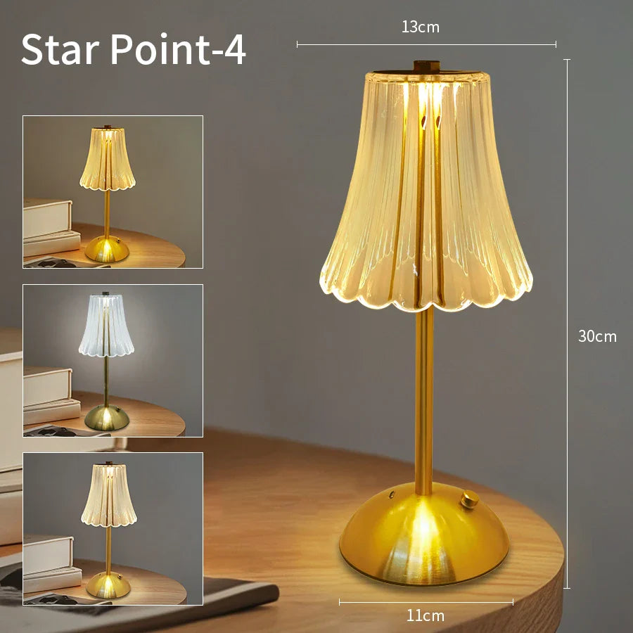 Rechargeable LED Table Lamp – Touch Dimmable Wireless Light for Bedroom & Desk