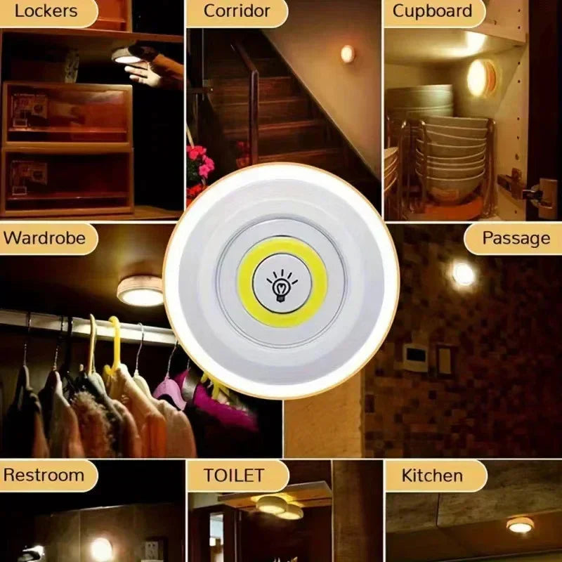 Dimmable LED Under Cabinet Light Remote Battery Operated Closet Night Lamp