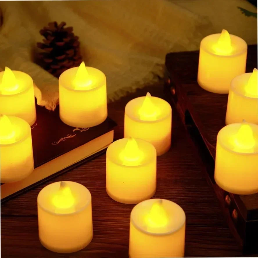 50 PCS LED Flameless Tealight Candles – Battery Operated Warm Light Decor
