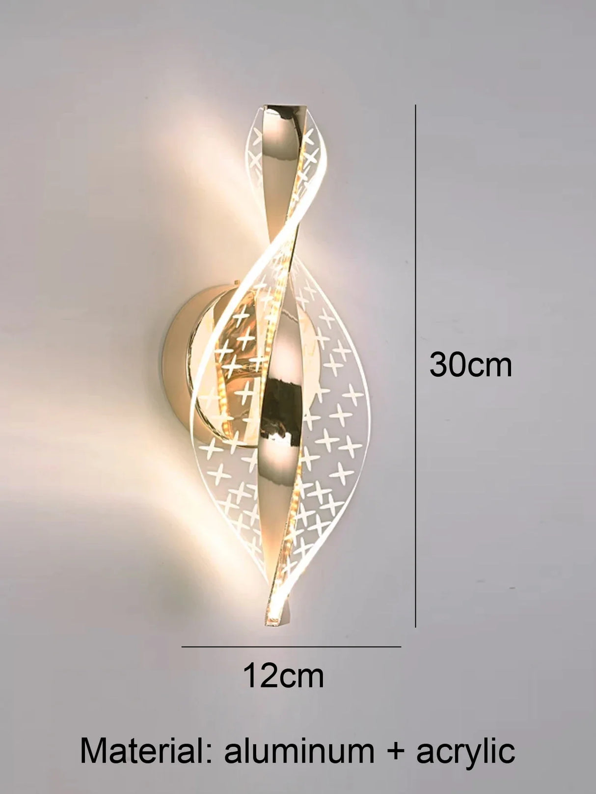 Modern LED Wall Lamp – Gold/Black Acrylic Light for Bedroom, Hallway & Living Room